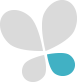 Teal and grey butterfly icon