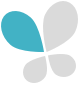 Teal and grey butterfly icon