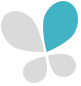 Teal and grey butterfly icon